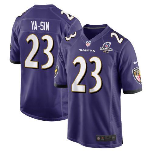 Rock Ya-Sin 23 Baltimore Ravens 2023 Playoffs Patch Game Men Jersey - Purple