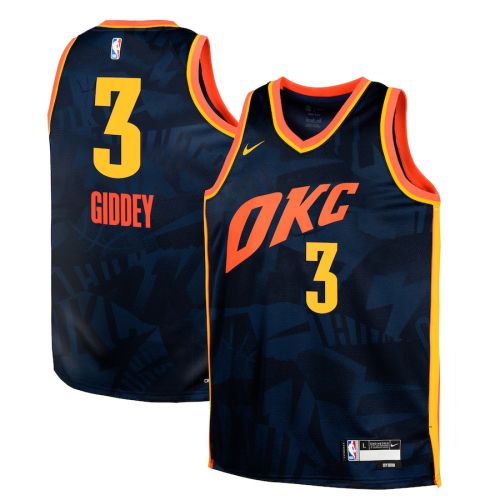 Josh Giddey 3 Oklahoma City Thunder 2023/24 City Edition Swingman YOUTH Jersey - Navy