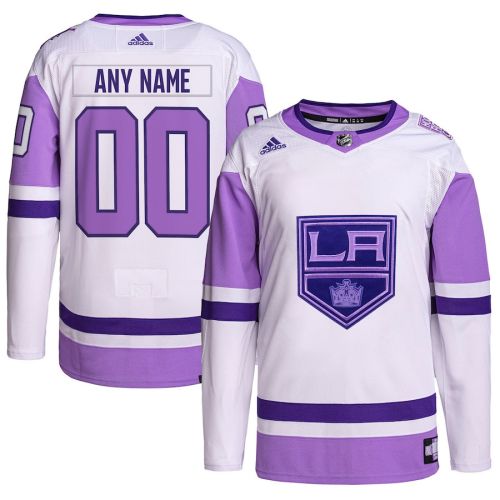 Los Angeles Kings Hockey Fights Cancer Primegreen Custom Men Jersey - White/Purple