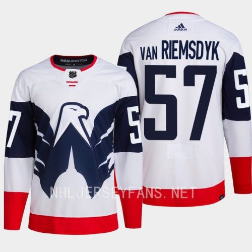 Van Riemsdyk 57 Washington Capitals 2023 Jersey Stadium White Primegreen