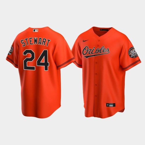 Men's Baltimore Orioles DJ Stewart 24 Alternate Team Orange Jersey Jersey