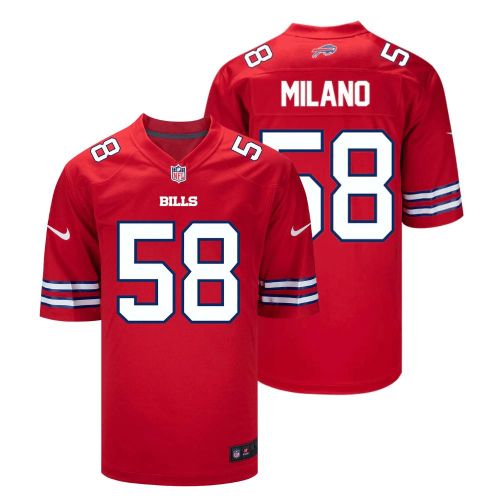 Matt Milano 58 Buffalo Bills Men Alternate Game Jersey - Red