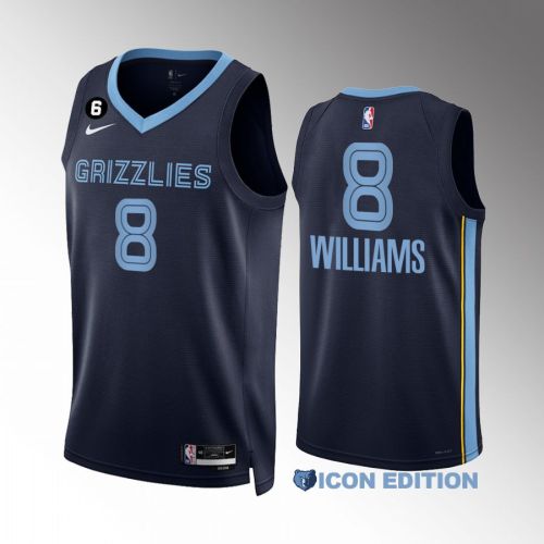 Ziaire Williams 8 Memphis Grizzlies Navy Jersey 2022-23 Icon Edition Swingman