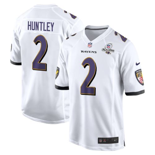 Tyler Huntley 2 Baltimore Ravens 2023 Playoffs Patch Game Men Jersey - White