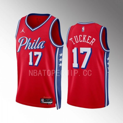 P.J. Tucker 17 Philadelphia 76ers Red Jersey 2022-23 Statement Edition Swingman