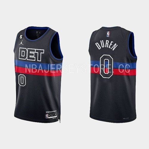 Detroit Pistons 0 Jalen Duren 2022-23 Statement Edition Black Men Jersey