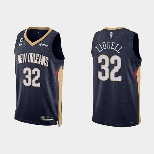 New Orleans Pelicans 32 E. J. Liddell 2022-23 Icon Edition Navy Men Jersey