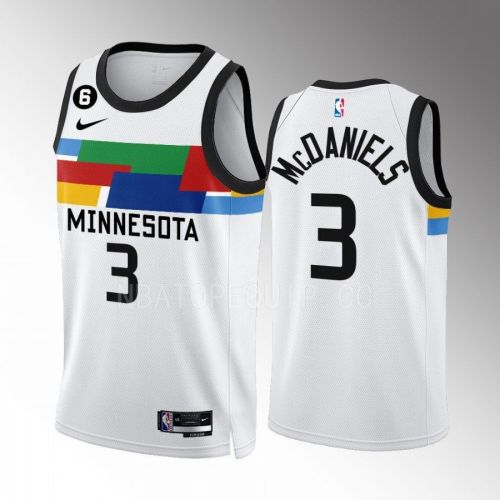 Jaden McDaniels 3 Minnesota Timberwolves City Edition White Men Jersey 2022-23 Swingman