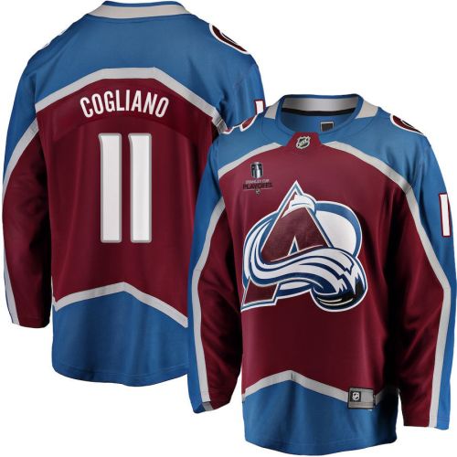 Andrew Cogliano 11 Colorado Avalanche Stanley Cup 2023 Playoffs Patch Home Breakaway Men Jersey - Burgundy