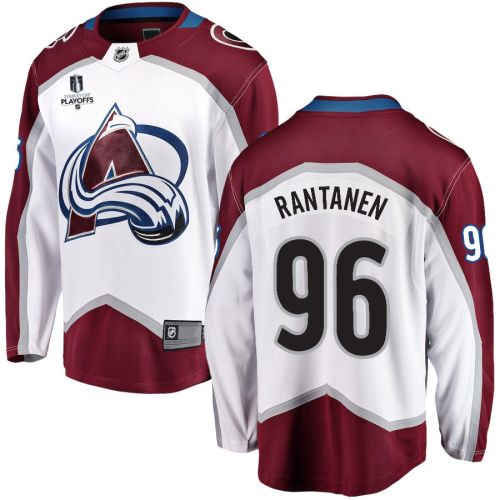 Mikko Rantanen 96 Colorado Avalanche Stanley Cup 2023 Playoffs Patch Away Breakaway Men Jersey - White