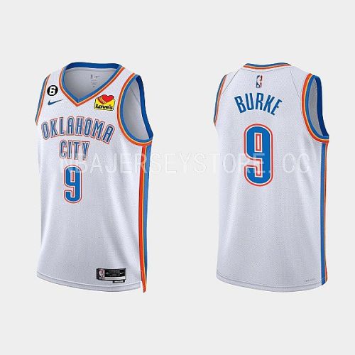 Oklahoma City Thunder Trey Burke 9 2022-23 Association Edition White Men Jersey Swingman