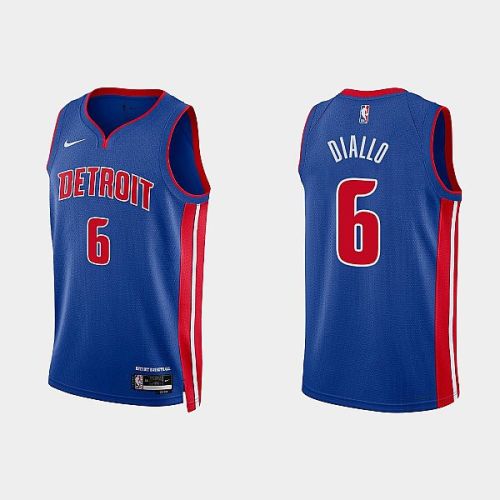 Detroit Pistons 6 Hamidou Diallo 2022-23 Icon Edition Royal Men Jersey