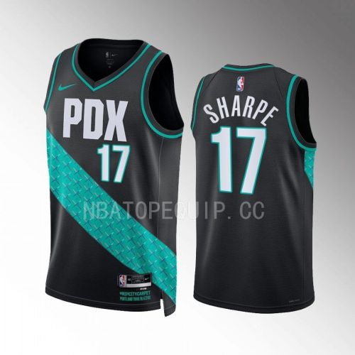 Portland Trail Blazers Shaedon Sharpe 17 2022-23 City Edition Black Jersey Swingman