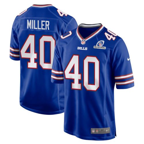 Von Miller 40 Buffalo Bills 2024 Divisional Patch Game Men Jersey - Royal