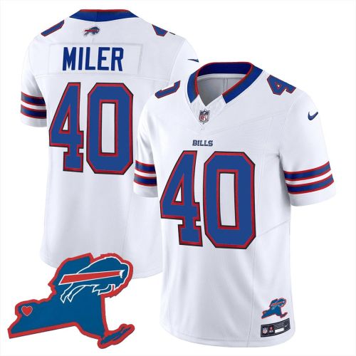 Von Miller 40 Buffalo Bills New York Patch Game Men Jersey - White