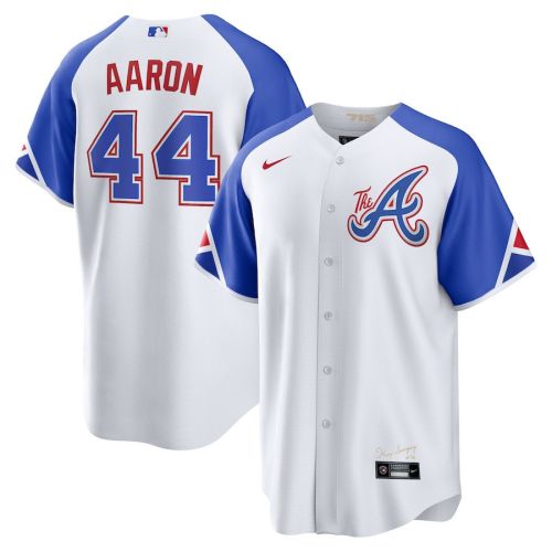 Hank Aaron 44 Atlanta Braves 2023 City Connect Men Jersey - White