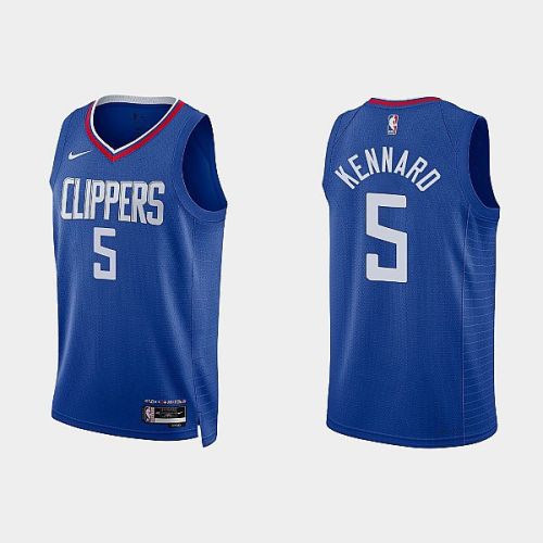 Los Angeles Clippers 5 Luke Kennard 2022-23 Icon Edition Blue Men Jersey