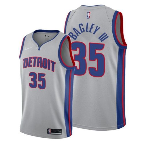 Marvin Bagley III 35 Detroit Pistons Statement Edition Gray Jersey 2022 Trade - Men Jersey