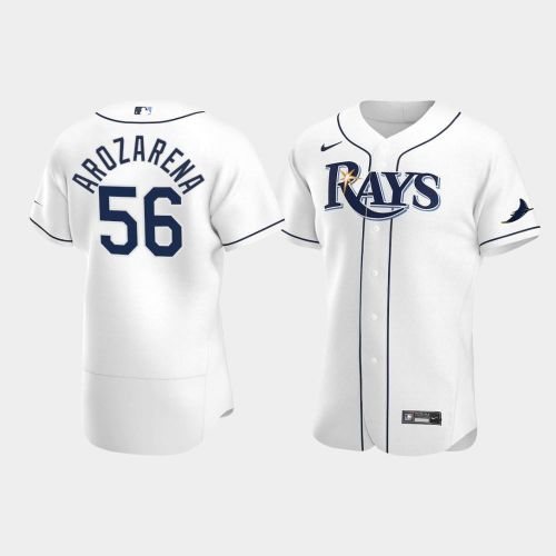 Men's Tampa Bay Rays 56 Randy Arozarena White Home Jersey Jersey