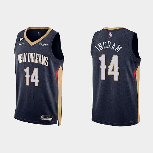 New Orleans Pelicans 14 Brandon Ingram 2022-23 Icon Edition Navy Men Jersey