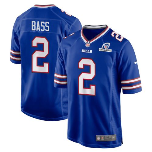 Tyler Bass 2 Buffalo Bills 2024 Divisional Patch Game Men Jersey - Royal