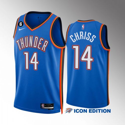 Marquese Chriss 14 Oklahoma City Thunder Blue Men Jersey 2022-23 Icon Edition Swingman