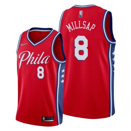 Paul Millsap 8 Philadelphia 76ers Statement Edition Red Jersey 2022 New Number - Men Jersey