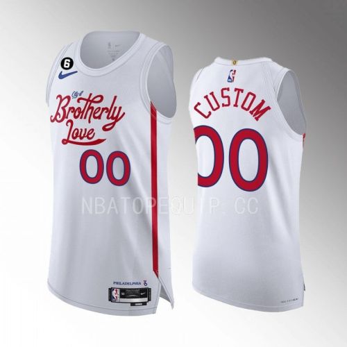 Philadelphia 76ers Custom 00 White Jersey 2022-23 City Edition