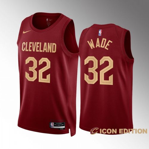 Cleveland Cavaliers Dean Wade 32 2022-23 Icon Edition Wine Jersey Swingman