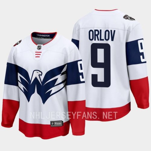 Dmitry Orlov 9 Washington Capitals 2023 Jersey Stadium White Primegreen