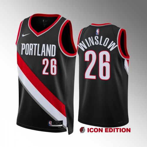 Justise Winslow 26 Portland Trail Blazers 2022-23 Icon Edition Black Jersey