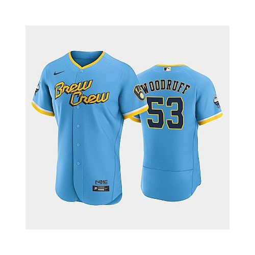 Brandon Woodruff 53 2022-23 City Connect Milwaukee Brewers Jersey - Powder Blue