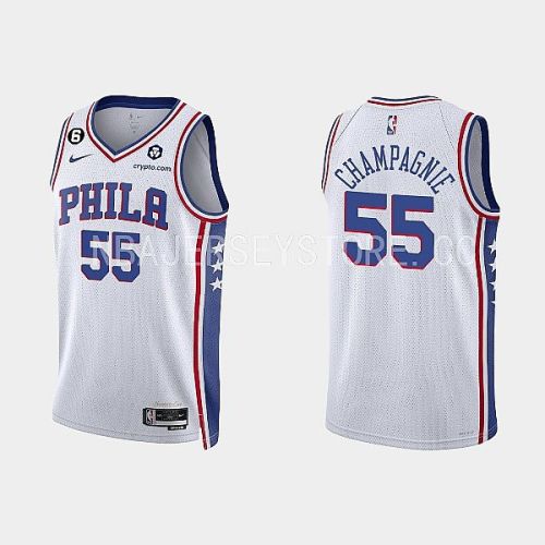 Philadelphia 76ers Julian Champagnie 55 2022-23 Association Edition White Men Jersey Swingman