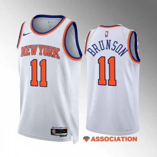 Jalen Brunson 11 New York Knicks White Jersey 2022-23 Association Edition Swingman