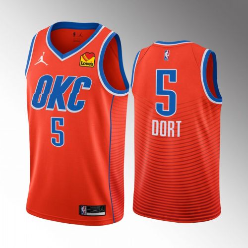 Oklahoma City Thunder Luguentz Dort 5 2022-23 Statement Edition Orange Jersey Swingman