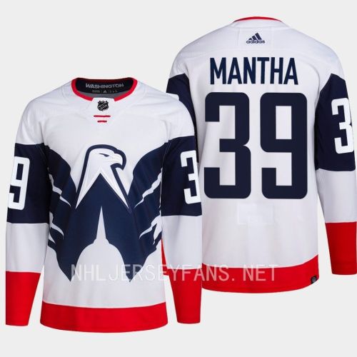 Anthony Mantha 39 Washington Capitals 2023 Jersey Stadium White Primegreen