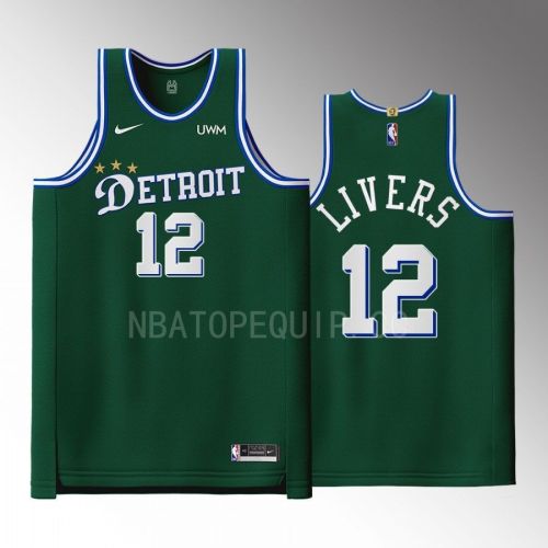 Detroit Pistons 12 Isaiah Livers Green Men Jersey 2022-23 City Edition