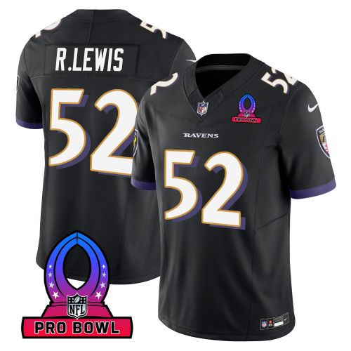 Ray Lewis 52 Baltimore Ravens 2024 Pro Bowl Patch Game Men Jersey - Black