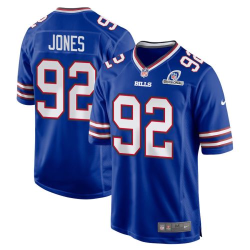 DaQuan Jones 92 Buffalo Bills 2024 Divisional Patch Game Men Jersey - Royal