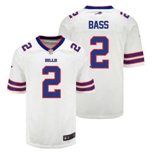 Tyler Bass 2 Buffalo Bills Men Away Game Jersey - White