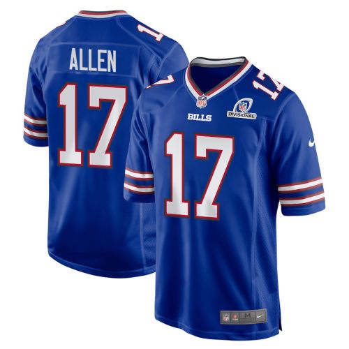 Josh Allen 17 Buffalo Bills 2024 Divisional Patch Game Men Jersey - Royal