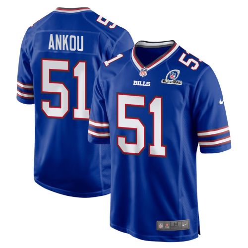 Eli Ankou 51 Buffalo Bills 2023 Playoffs Patch Game Men Jersey - Royal