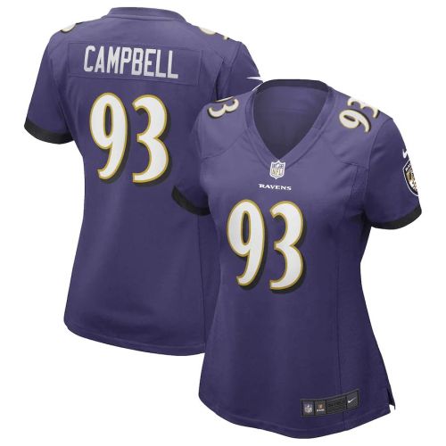 Calais Campbell 93 Baltimore Ravens Women's Game Player Jersey - Purple