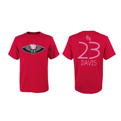 Anthony Davis 23 New Orleans Pelicans Pig Print T-Shirt - Red