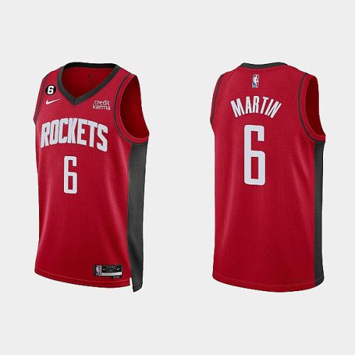 Houston Rockets 6 Kenyon Martin Jr. 2022-23 Icon Edition Red Men Jersey