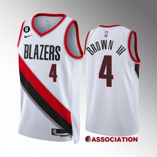 Portland Trail Blazers Greg Brown III 4 2022-23 Association Edition White Jersey Swingman