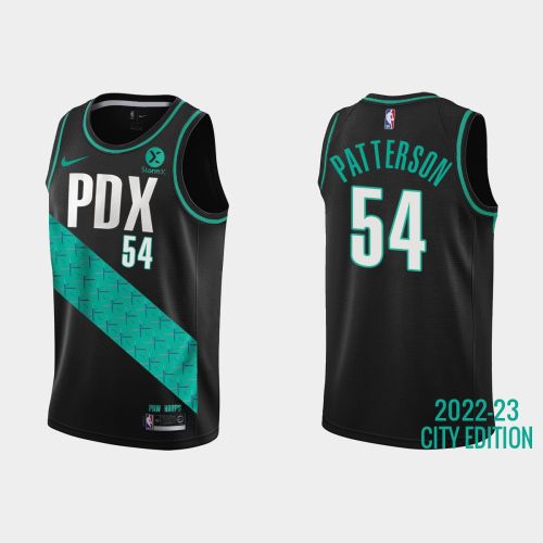 Portland Trail Blazers 54 Patrick Patterson 2022-23 City Edition Black Men Jersey