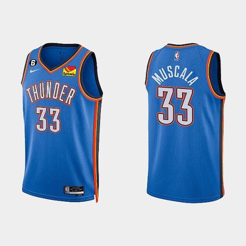 Oklahoma City Thunder 33 Mike Muscala 2022-23 Icon Edition White Men Jersey