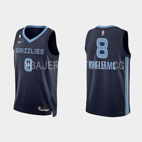 Memphis Grizzlies 8 Ziaire Williams 2022-23 Icon Edition Navy Men Jersey