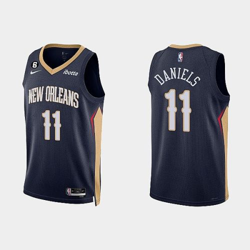 New Orleans Pelicans 11 Dyson Daniels 2022-23 Icon Edition Navy Men Jersey